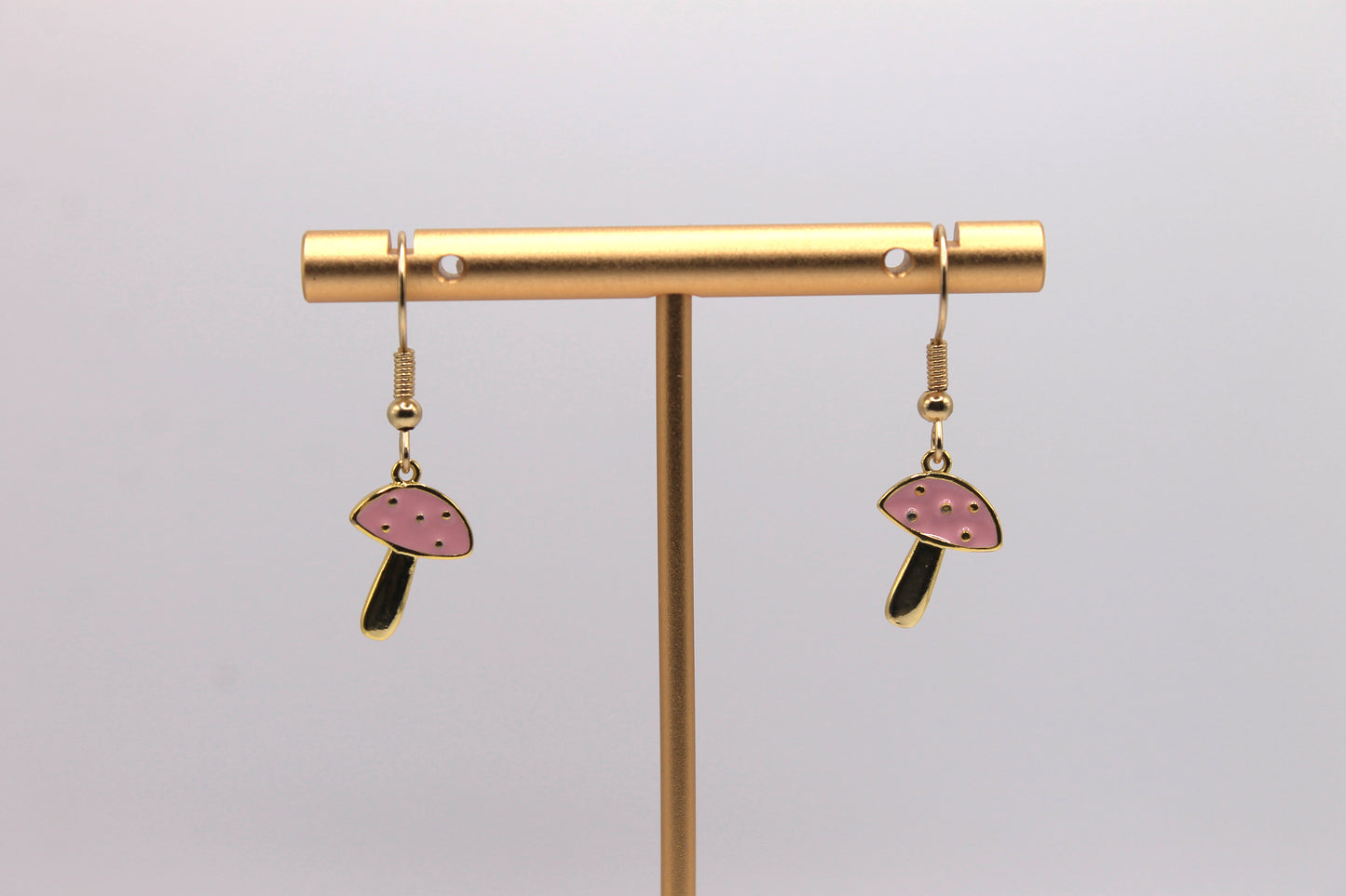 Mini Mushroom Earrings, Pink