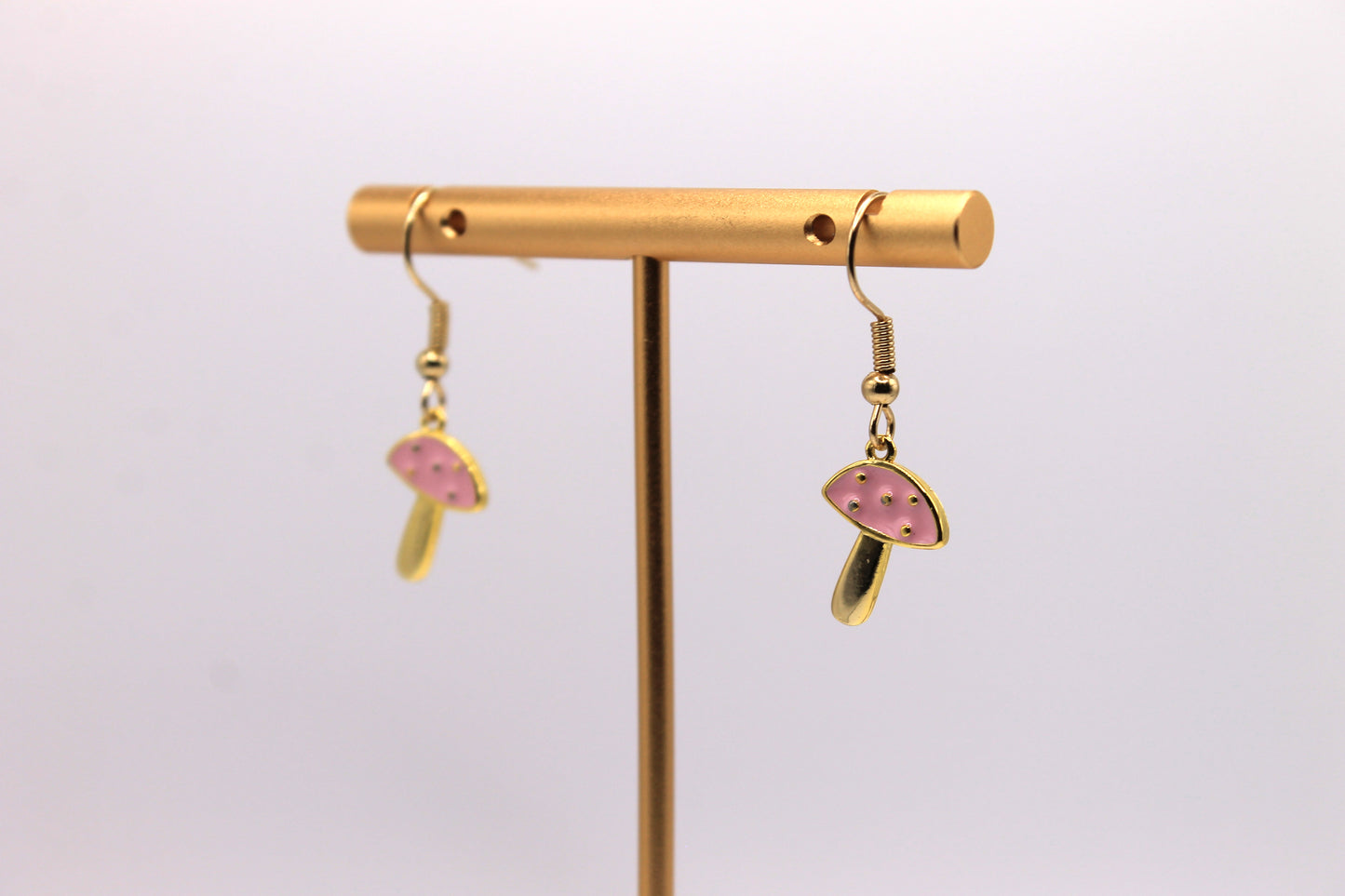 Mini Mushroom Earrings, Pink