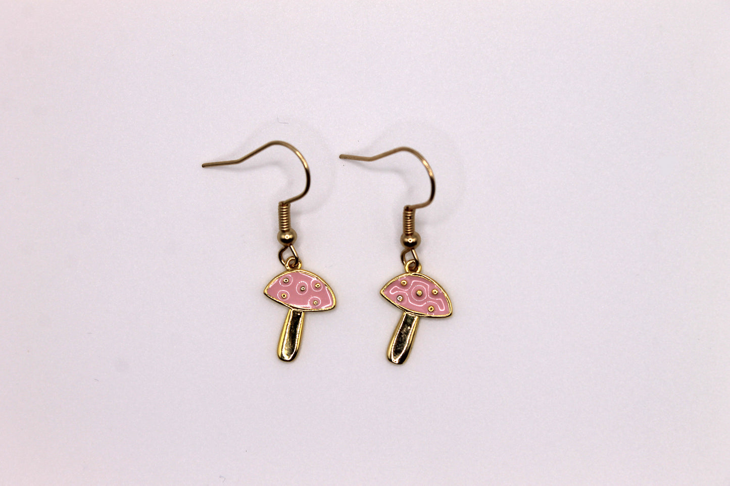 Mini Mushroom Earrings, Pink