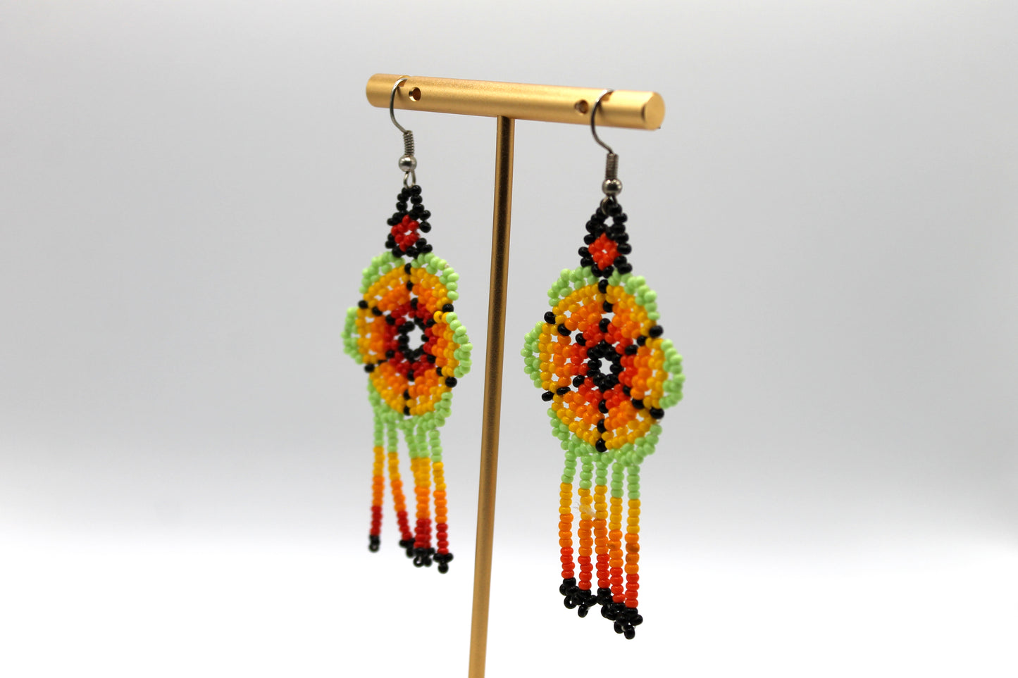 Oaxacan Beaded Floral Earrings Style 2