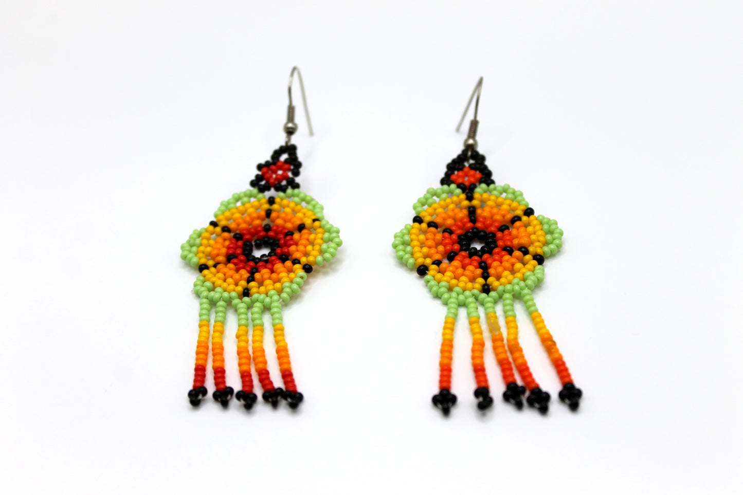 Oaxacan Beaded Floral Earrings Style 2