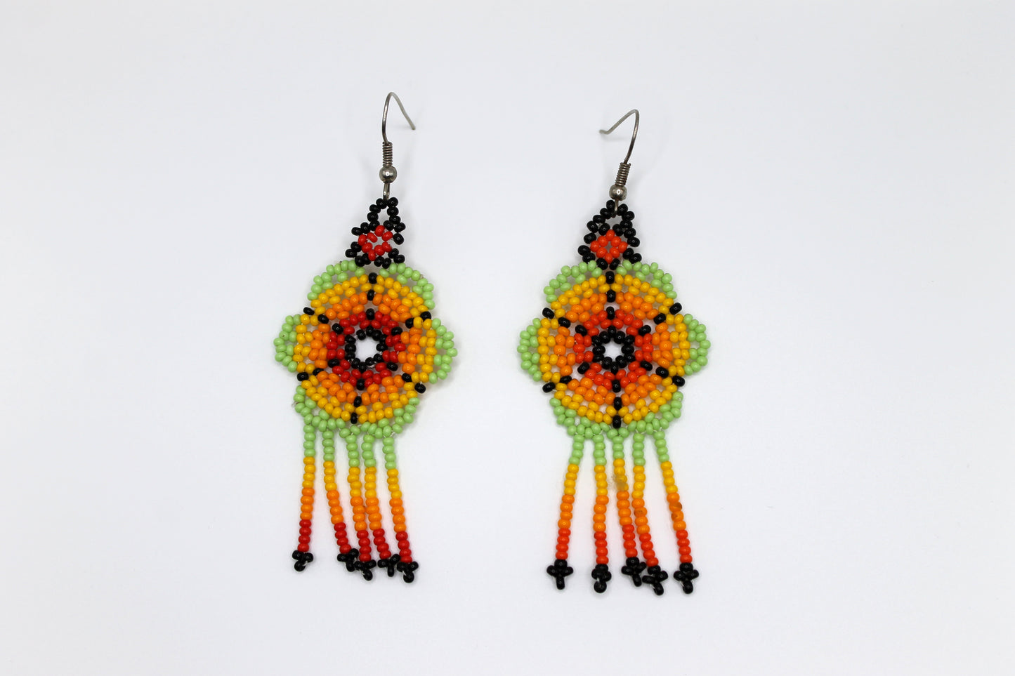 Oaxacan Beaded Floral Earrings Style 2