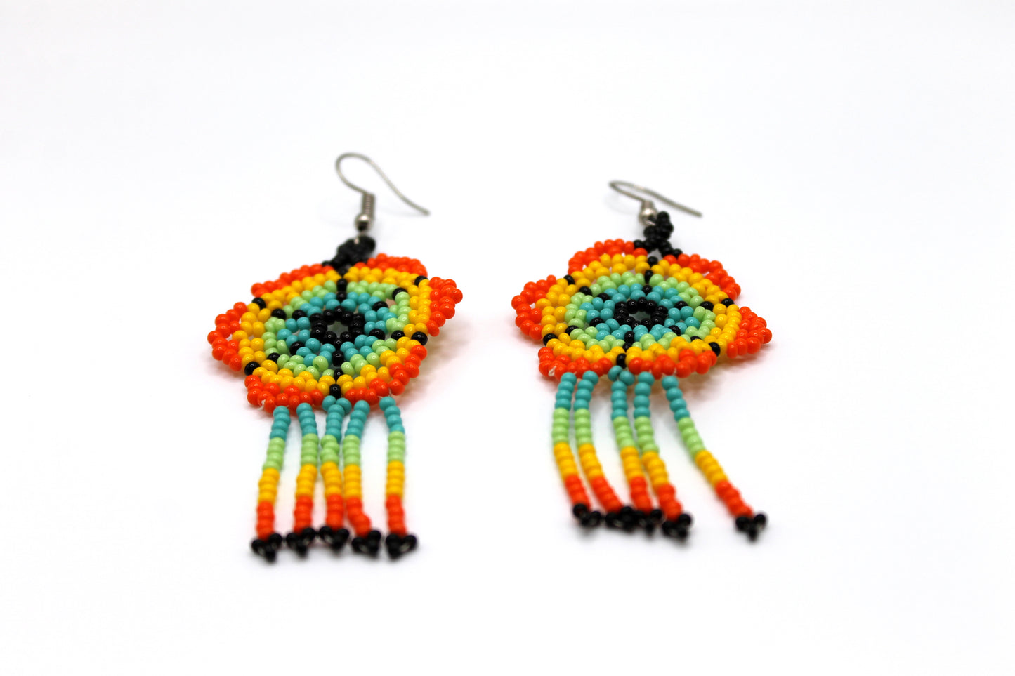 Oaxacan Beaded Floral Earrings Style 6