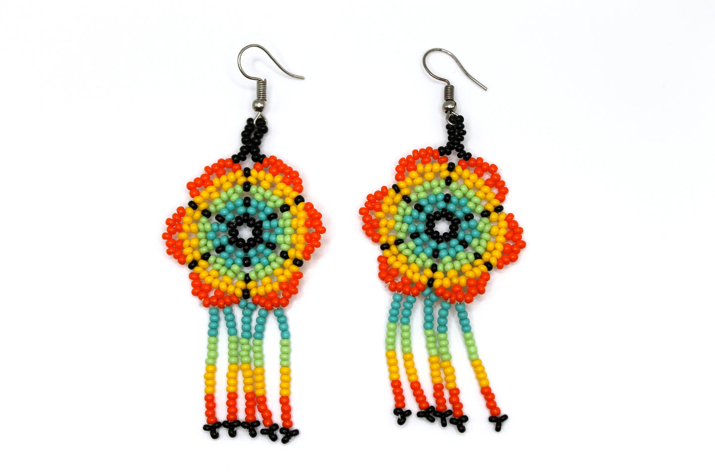 Oaxacan Beaded Floral Earrings Style 6