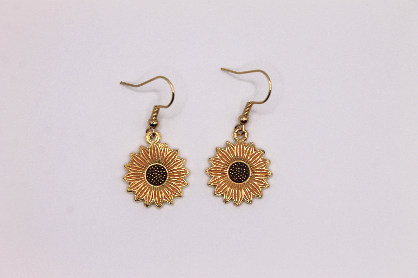 Round Sunflower Earrings