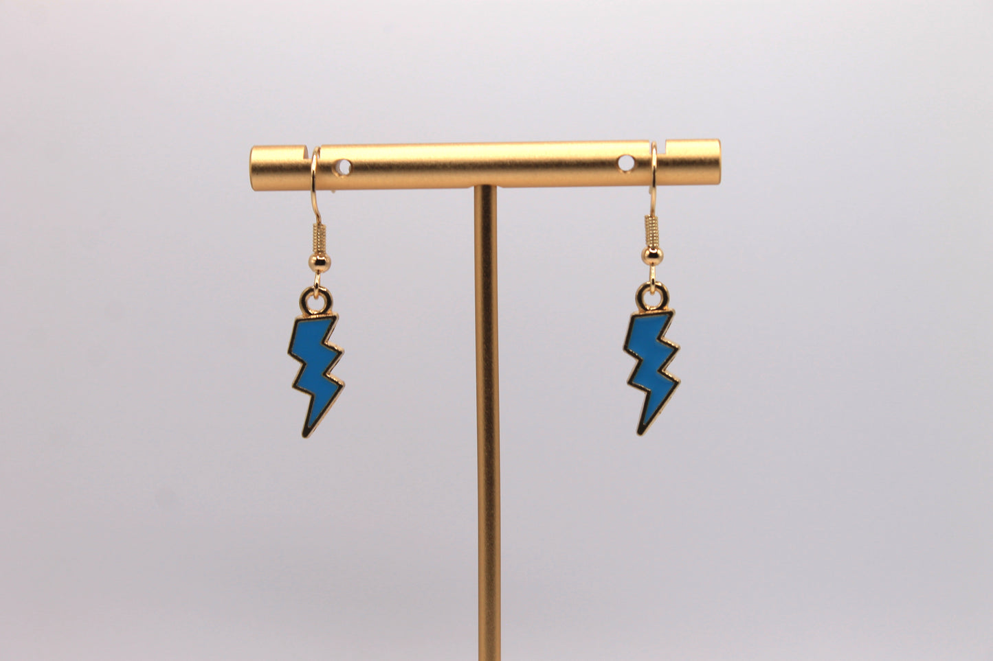 Lightning Bolt Earrings, Blue