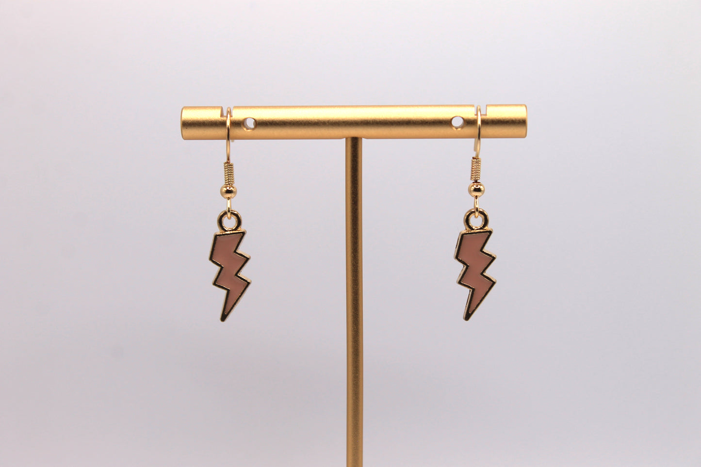 Lightning Bolt Earrings, Pink