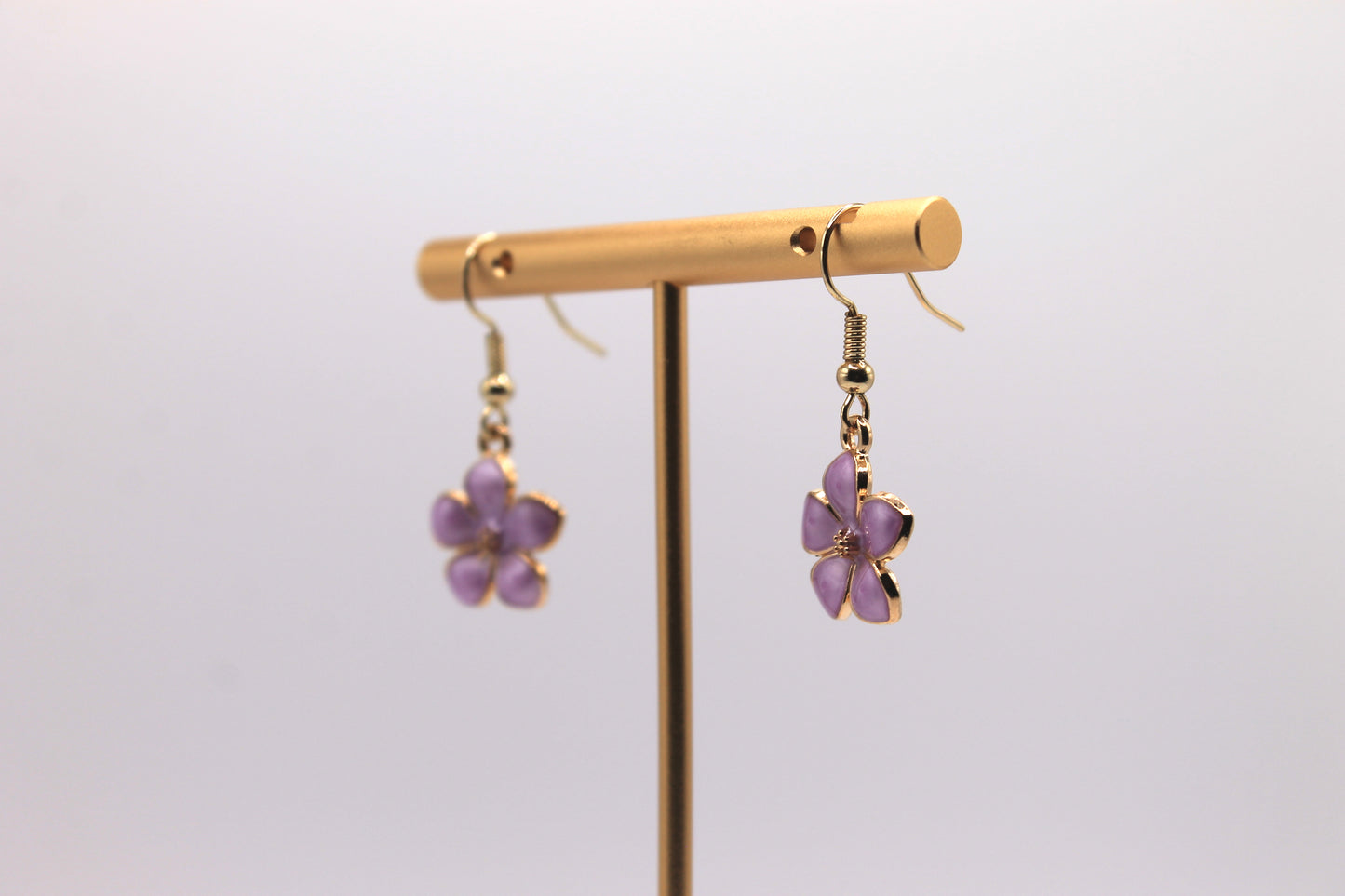 Purple Flower Earrings