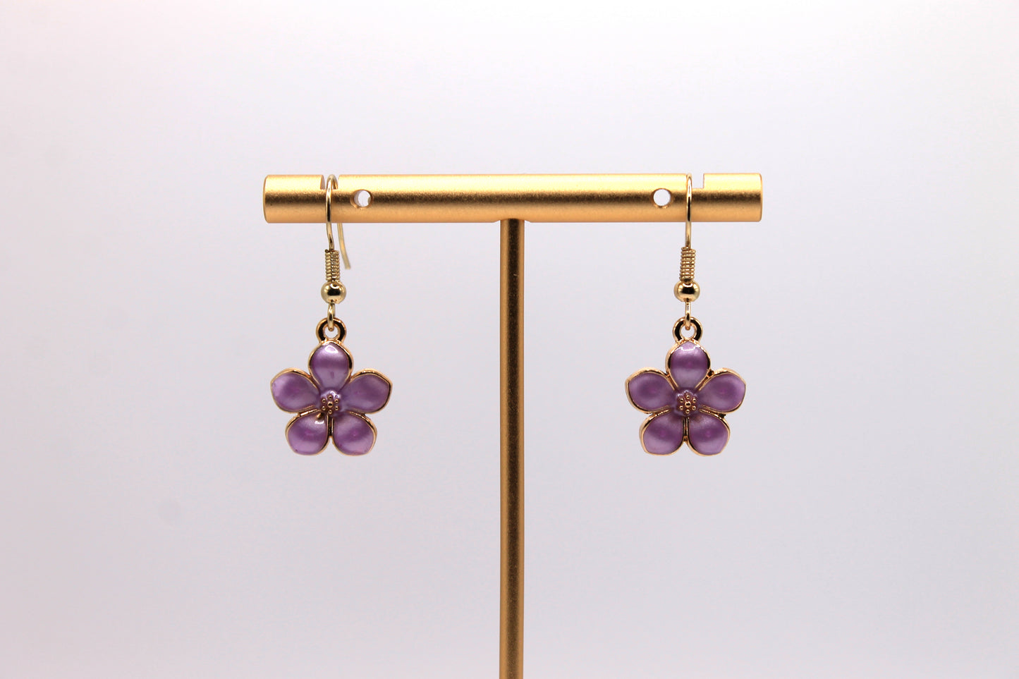 Purple Flower Earrings