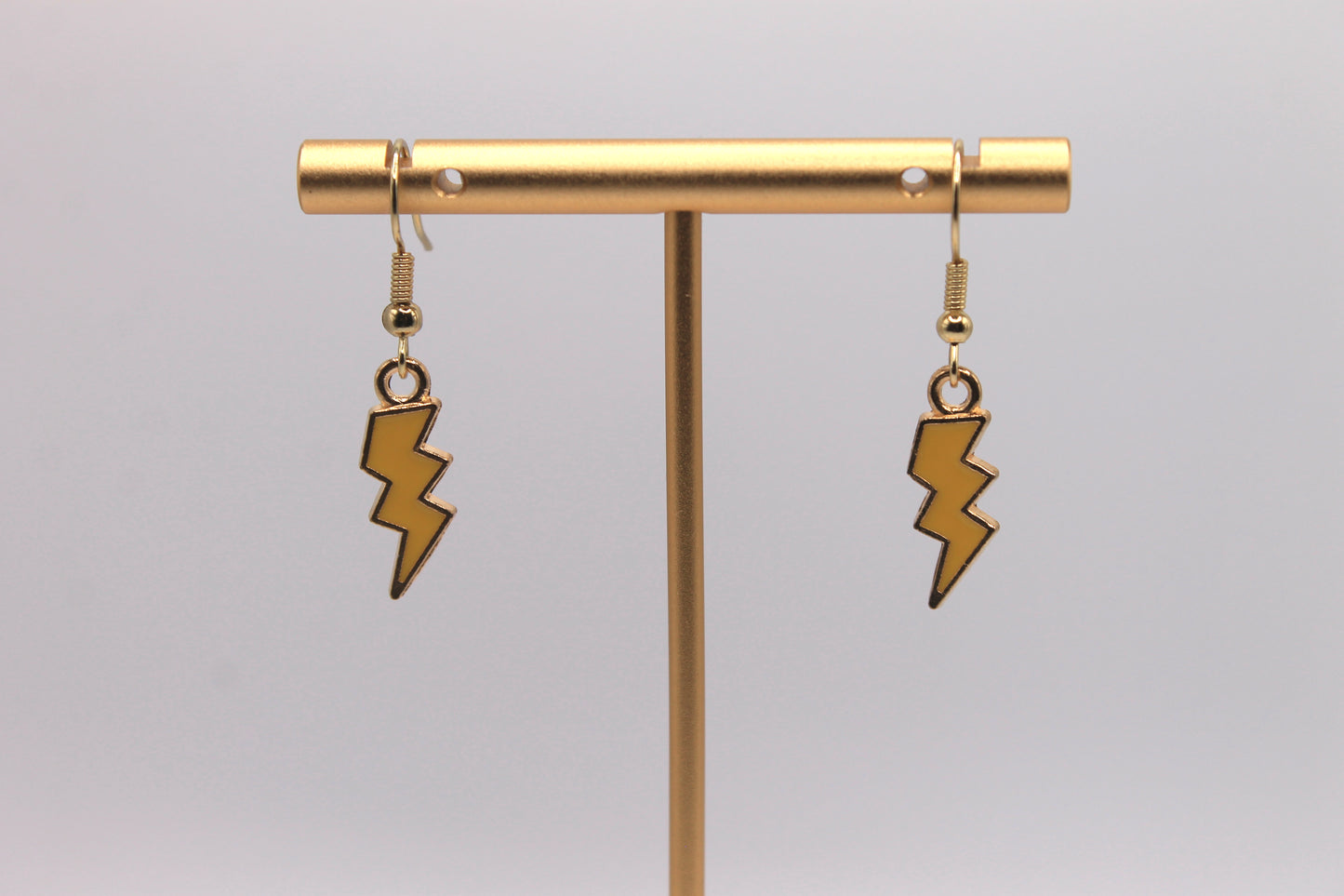 Lightning Bolt Earrings, Yellow