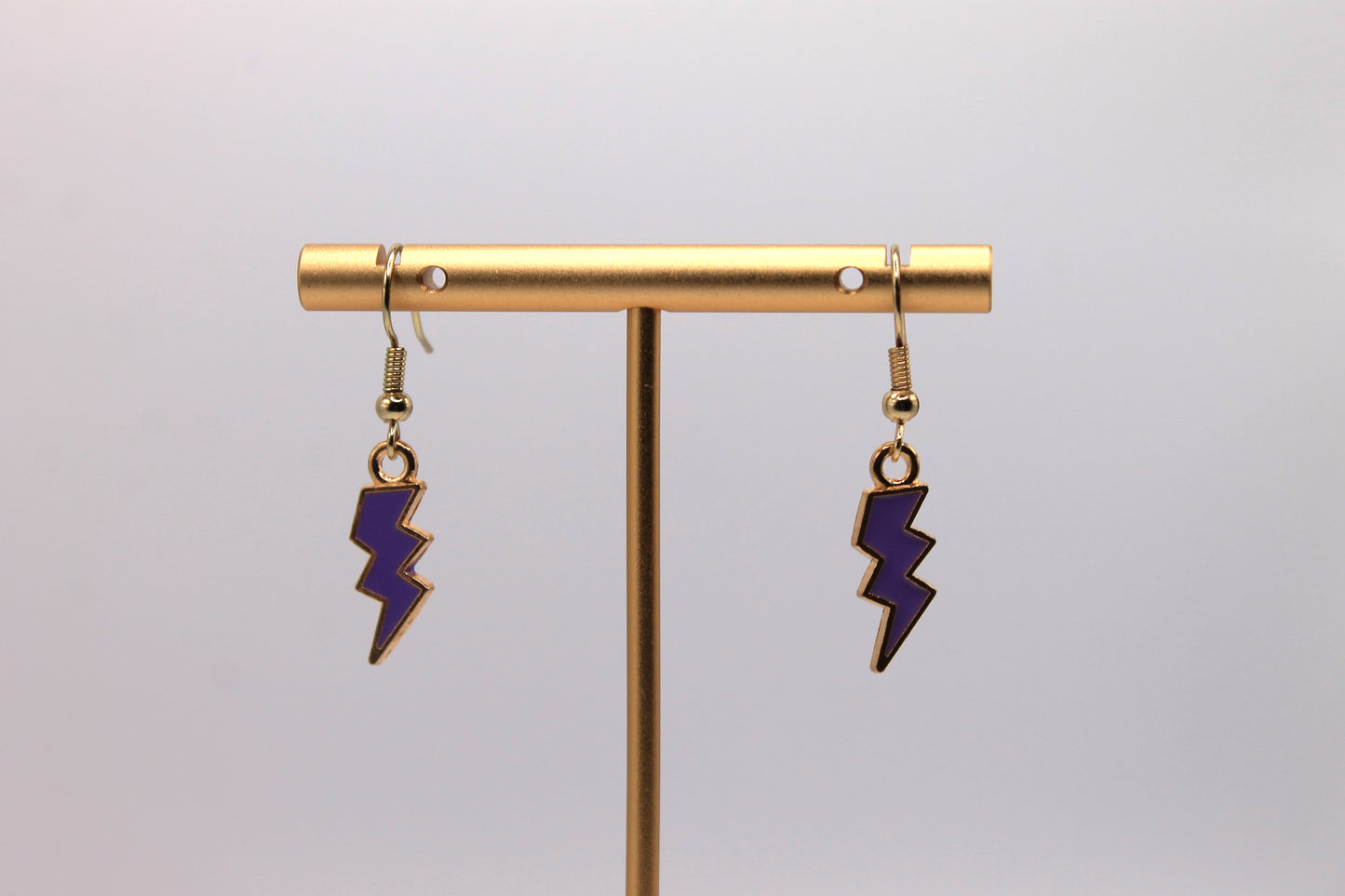 Lightning Bolt Earrings, Purple