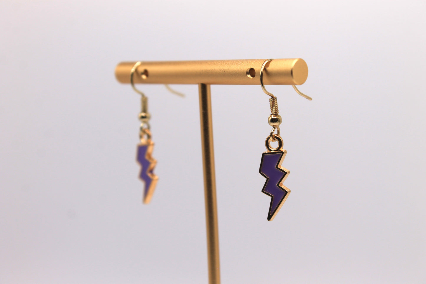 Lightning Bolt Earrings, Purple