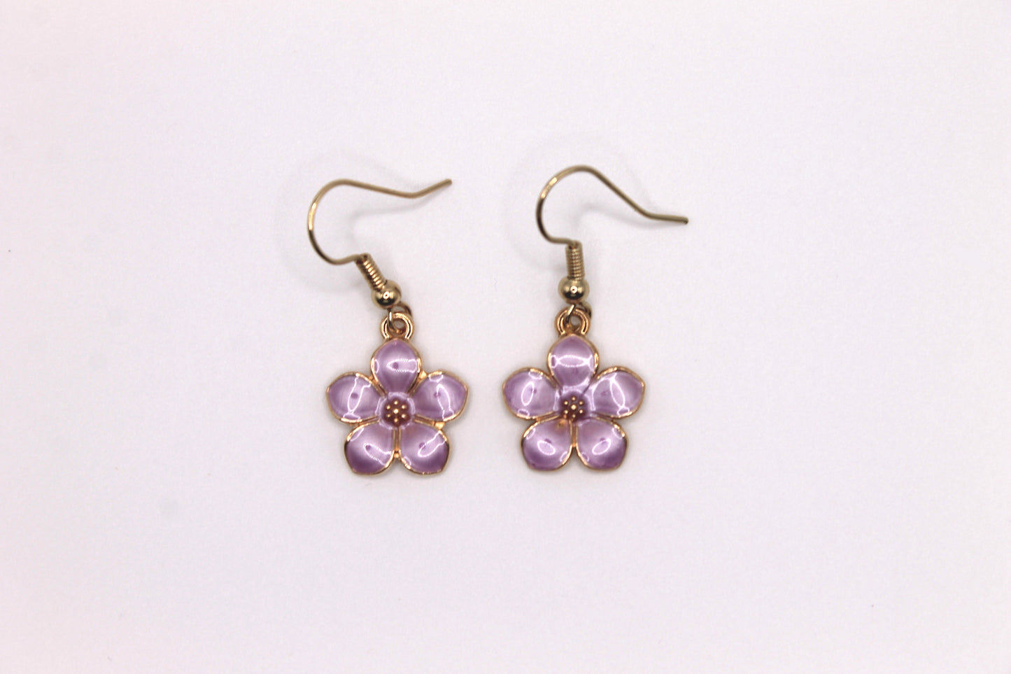 Purple Flower Earrings