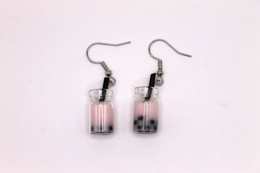 Boba Earrings, Pink