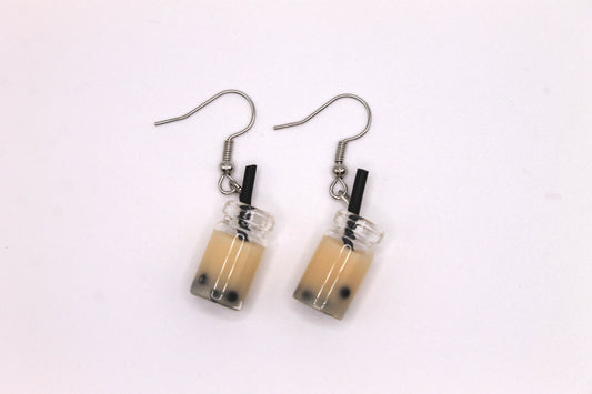 Boba Earrings, Beige