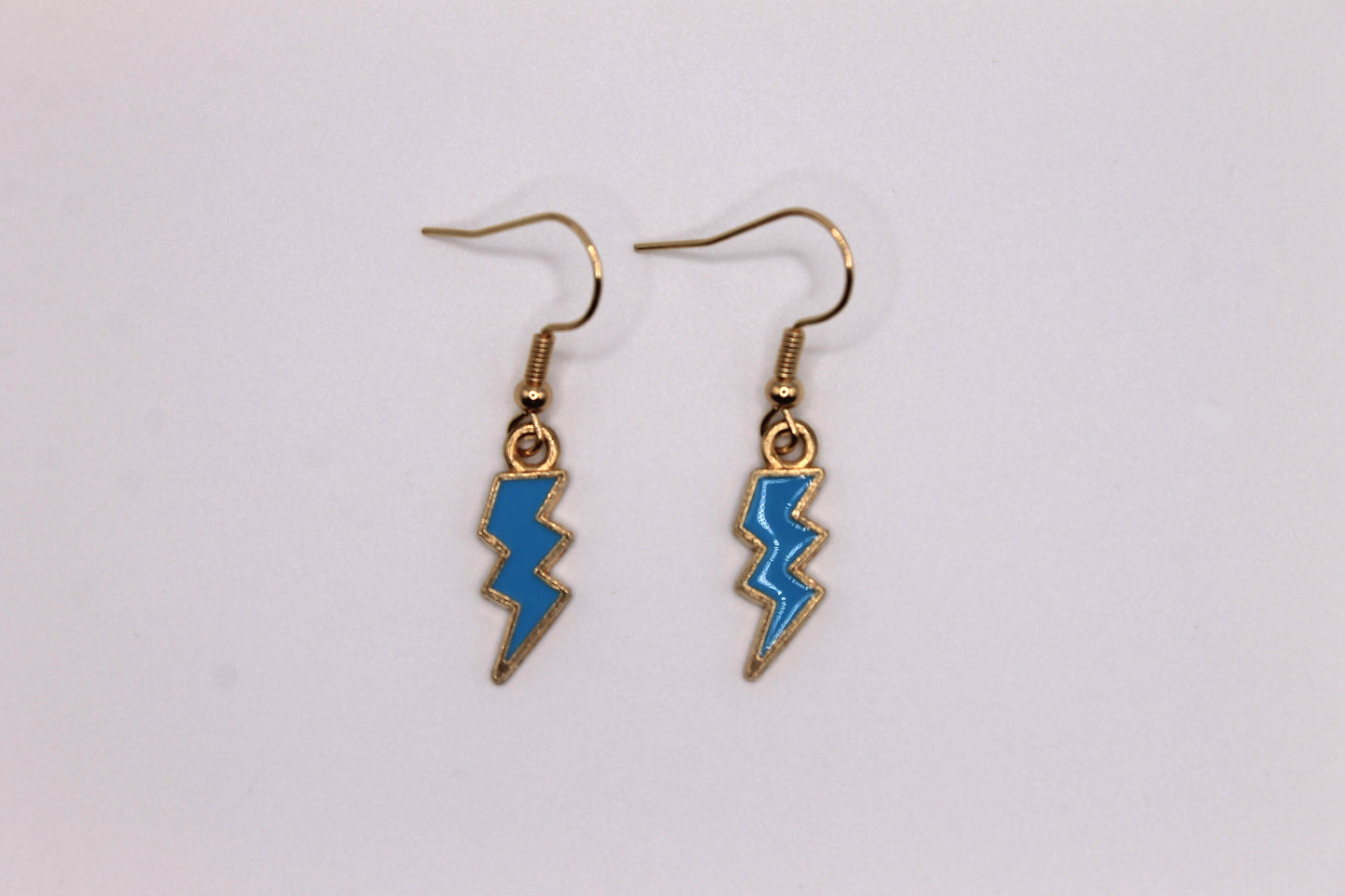 Lightning Bolt Earrings, Blue