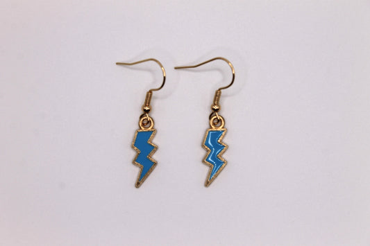 Lightning Bolt Earrings, Blue