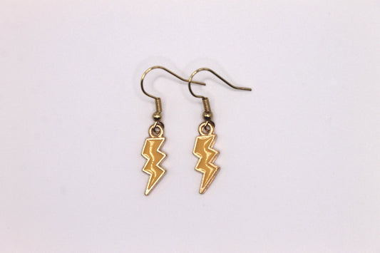 Lightning Bolt Earrings, Yellow