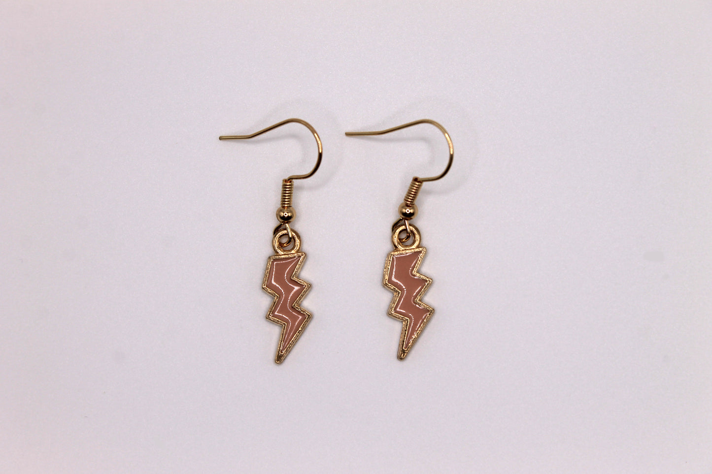 Lightning Bolt Earrings, Pink