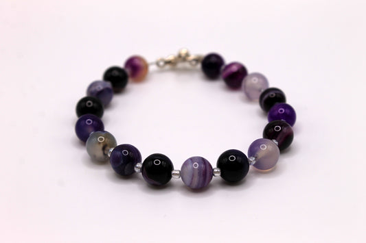 Mixed Purple Glass Bracelet