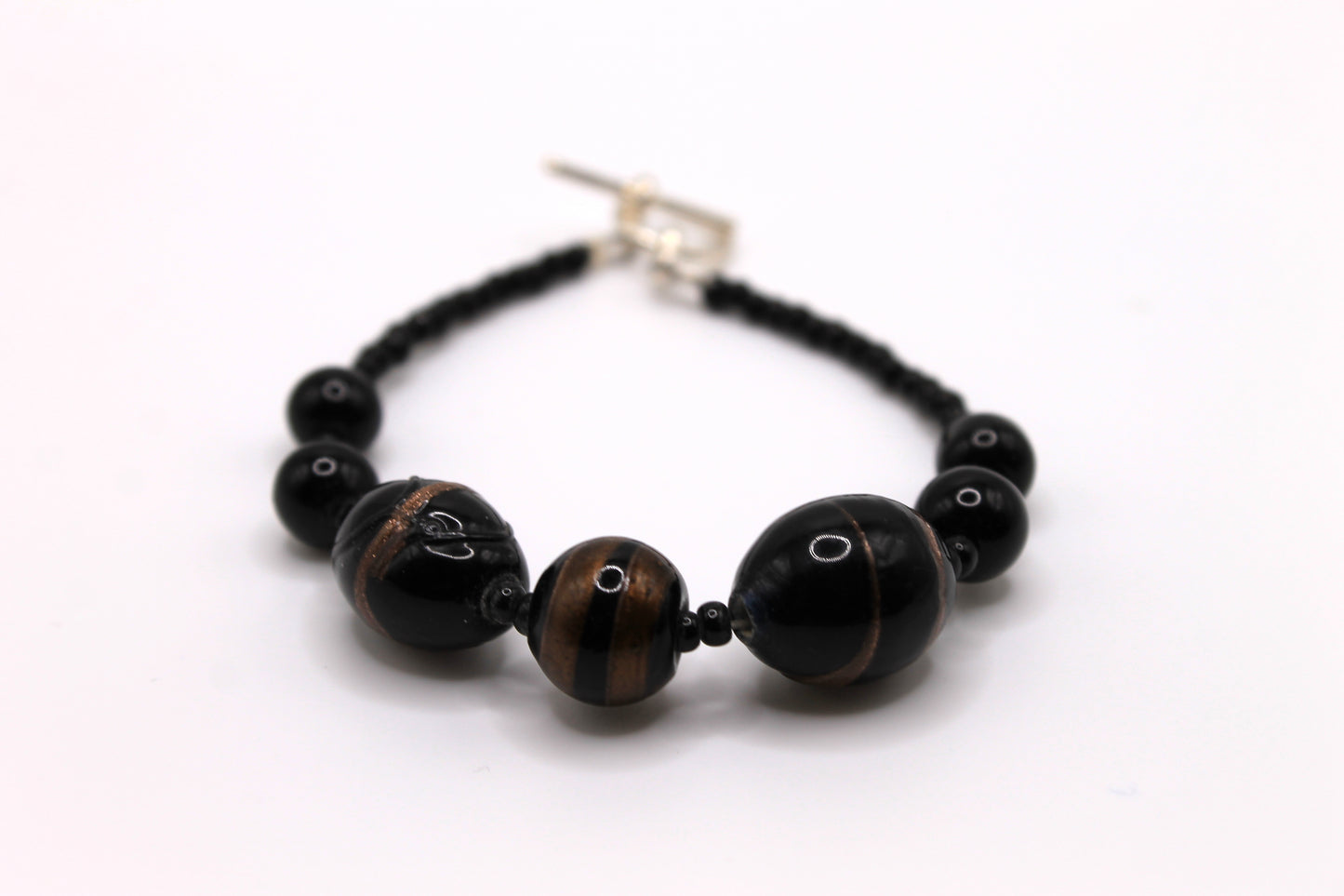 Black Lampworked Bracelet