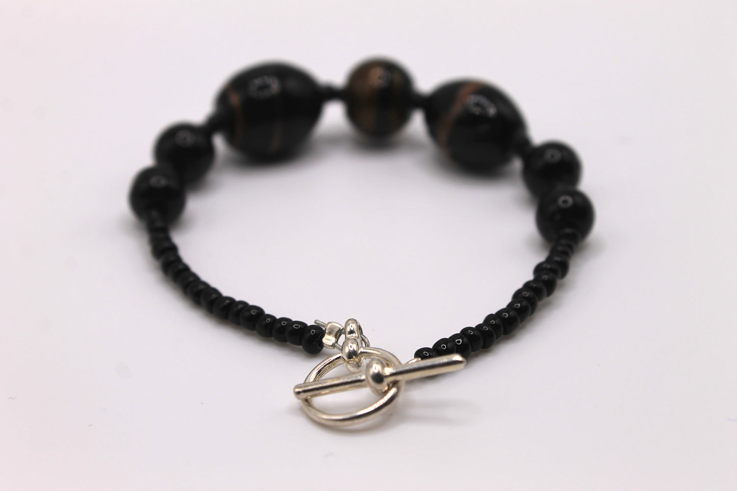 Black Lampworked Bracelet