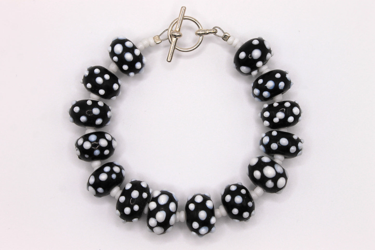 Black and White Lampworked Bracelet