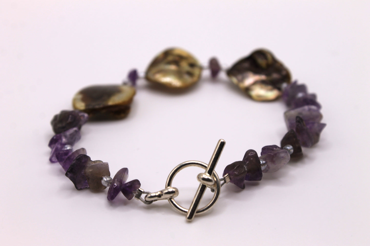 Purple and Green Stone Bracelet