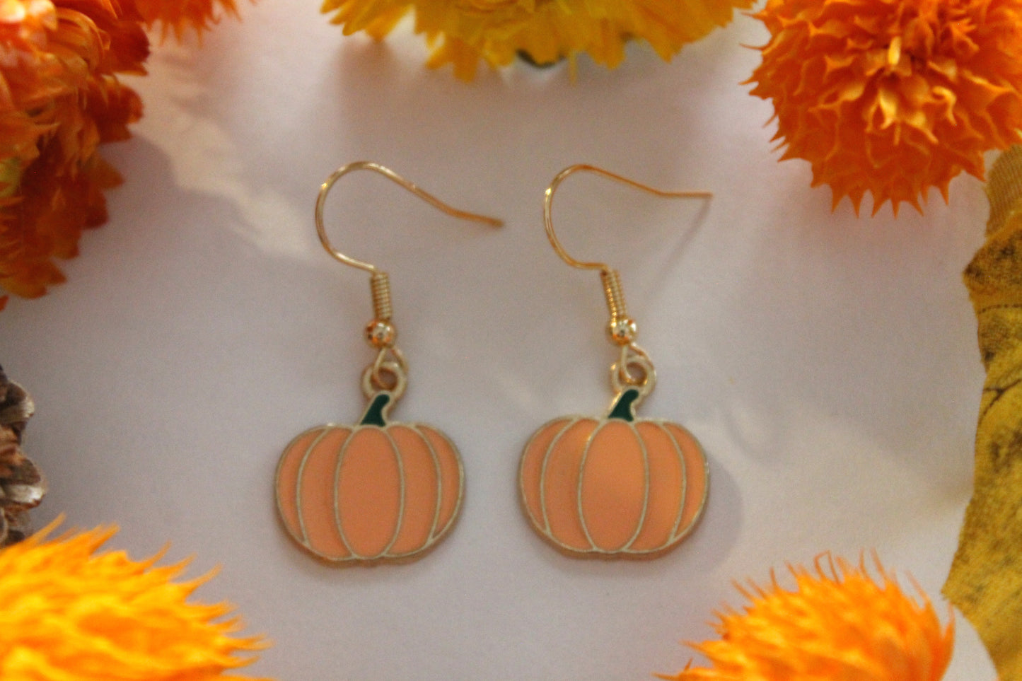 Enamel Pumpkin Earrings