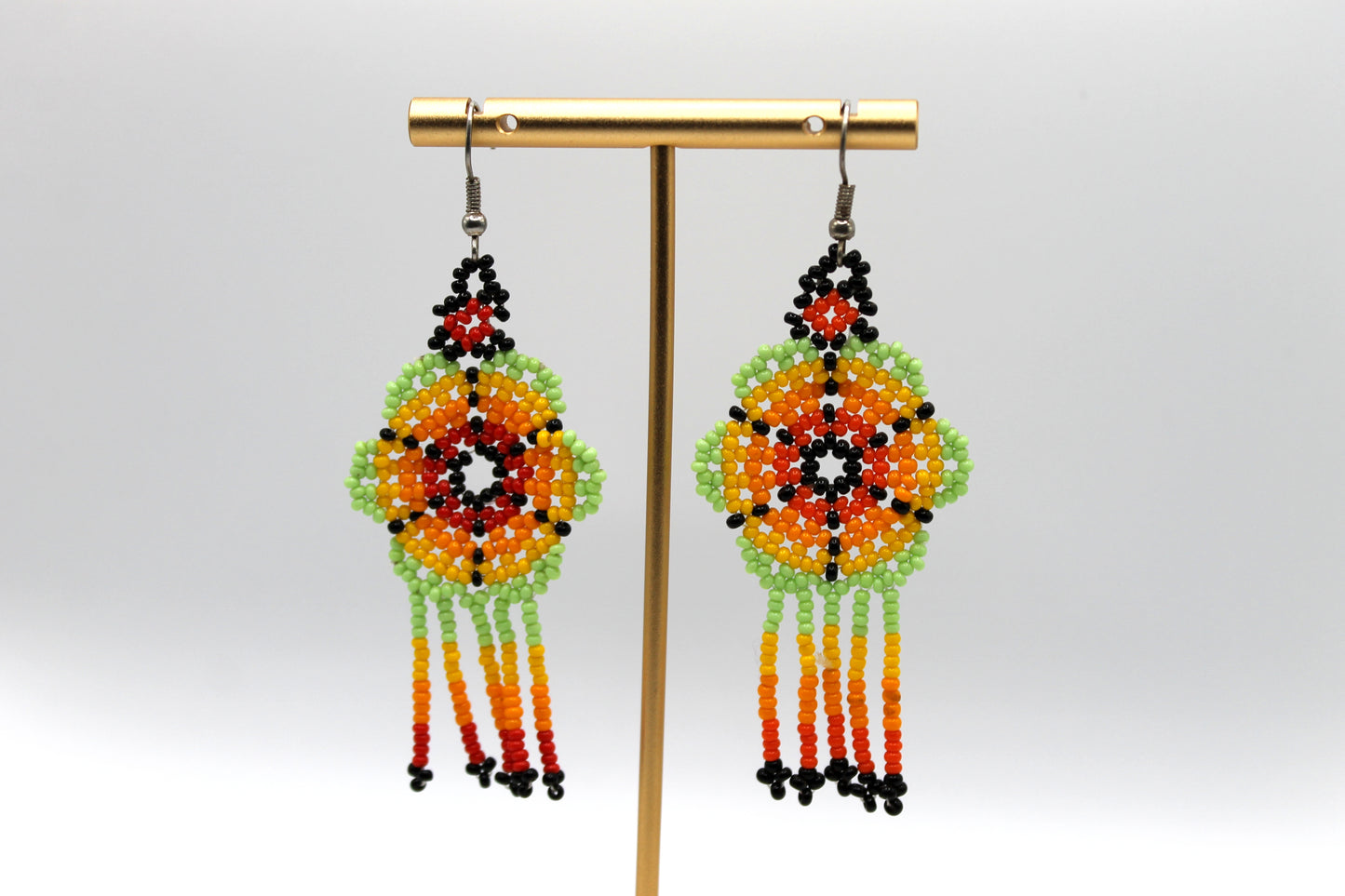 Oaxacan Beaded Floral Earrings Style 2