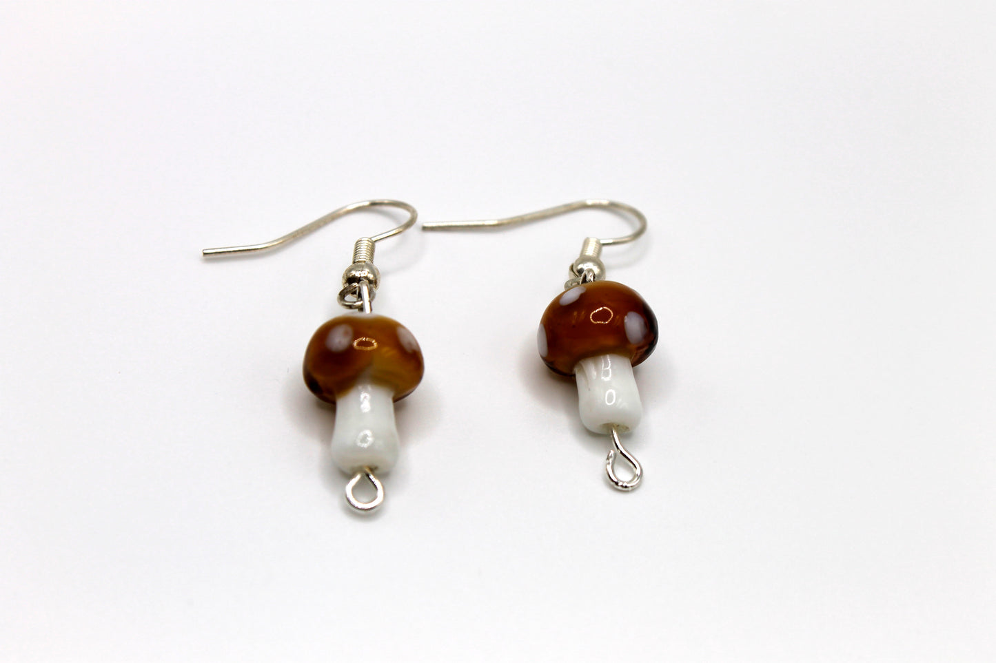 Mini Glass Mushroom Earrings