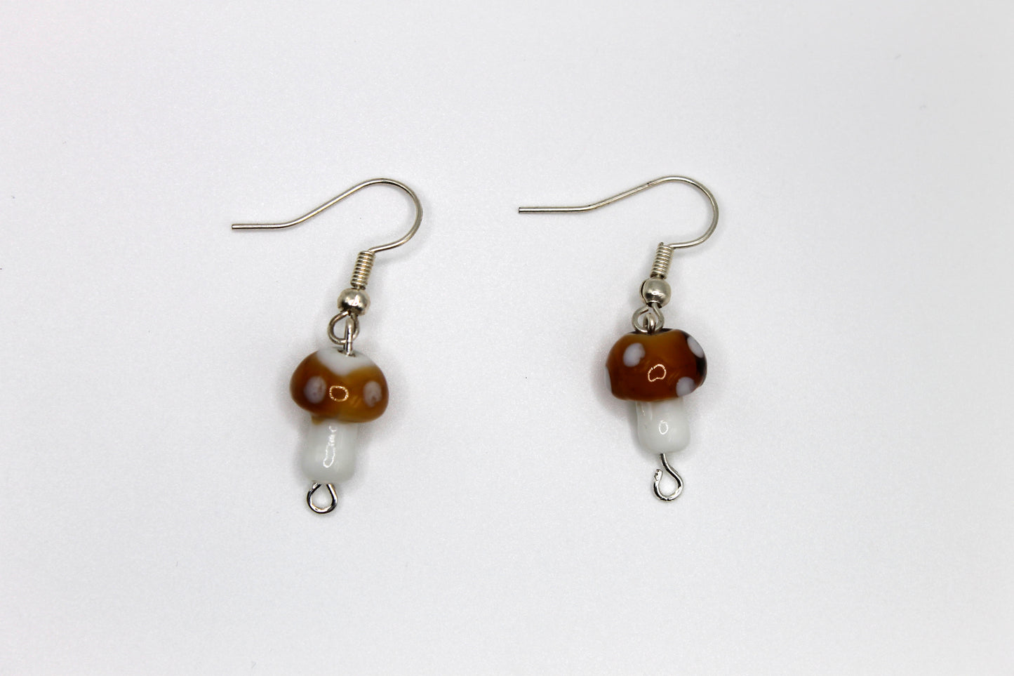 Mini Glass Mushroom Earrings