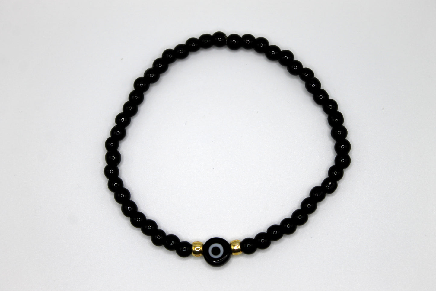 Evil Eye Bracelet, Black w/ Gold Accent