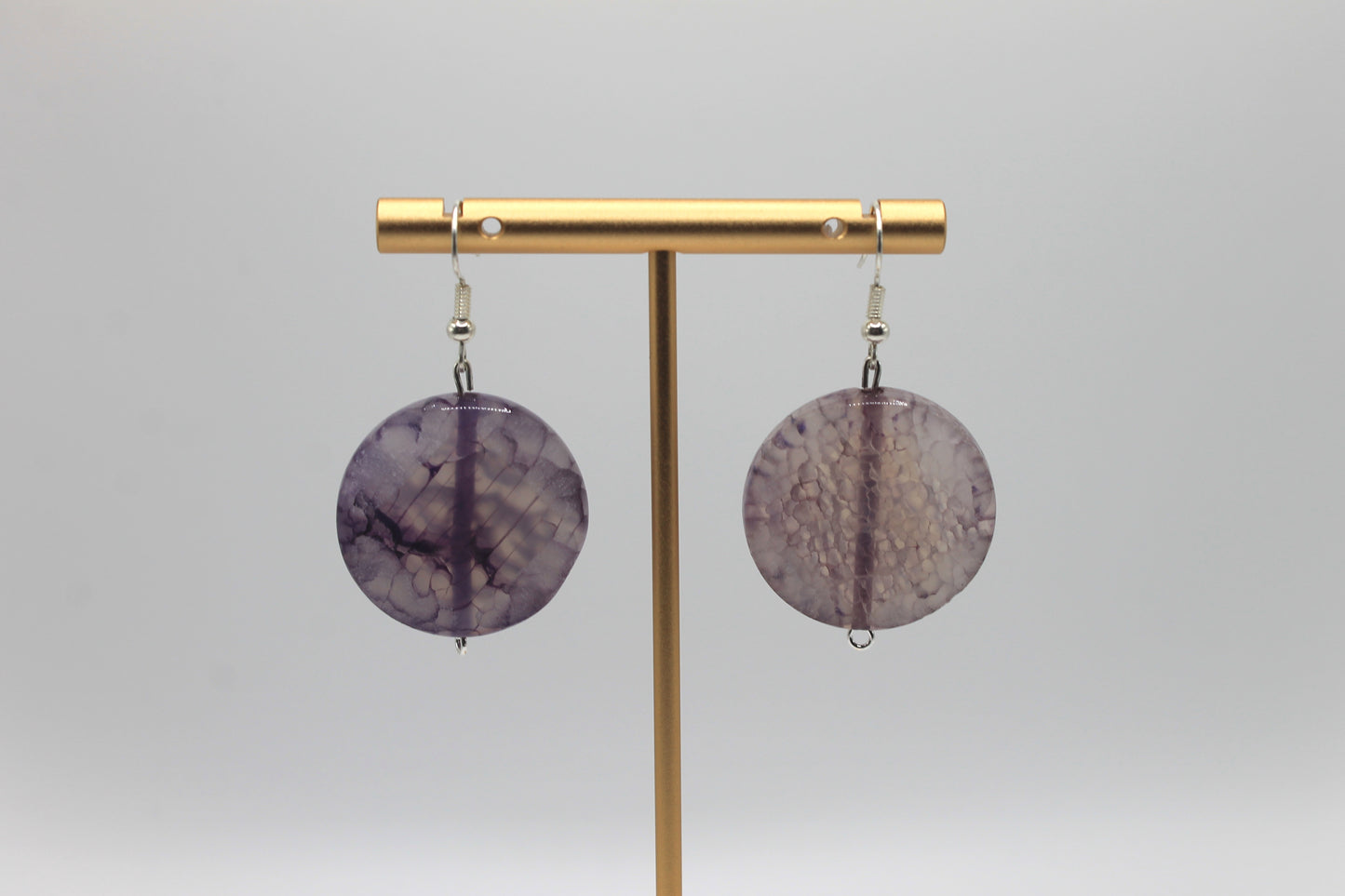 Agate Earrings, Purple