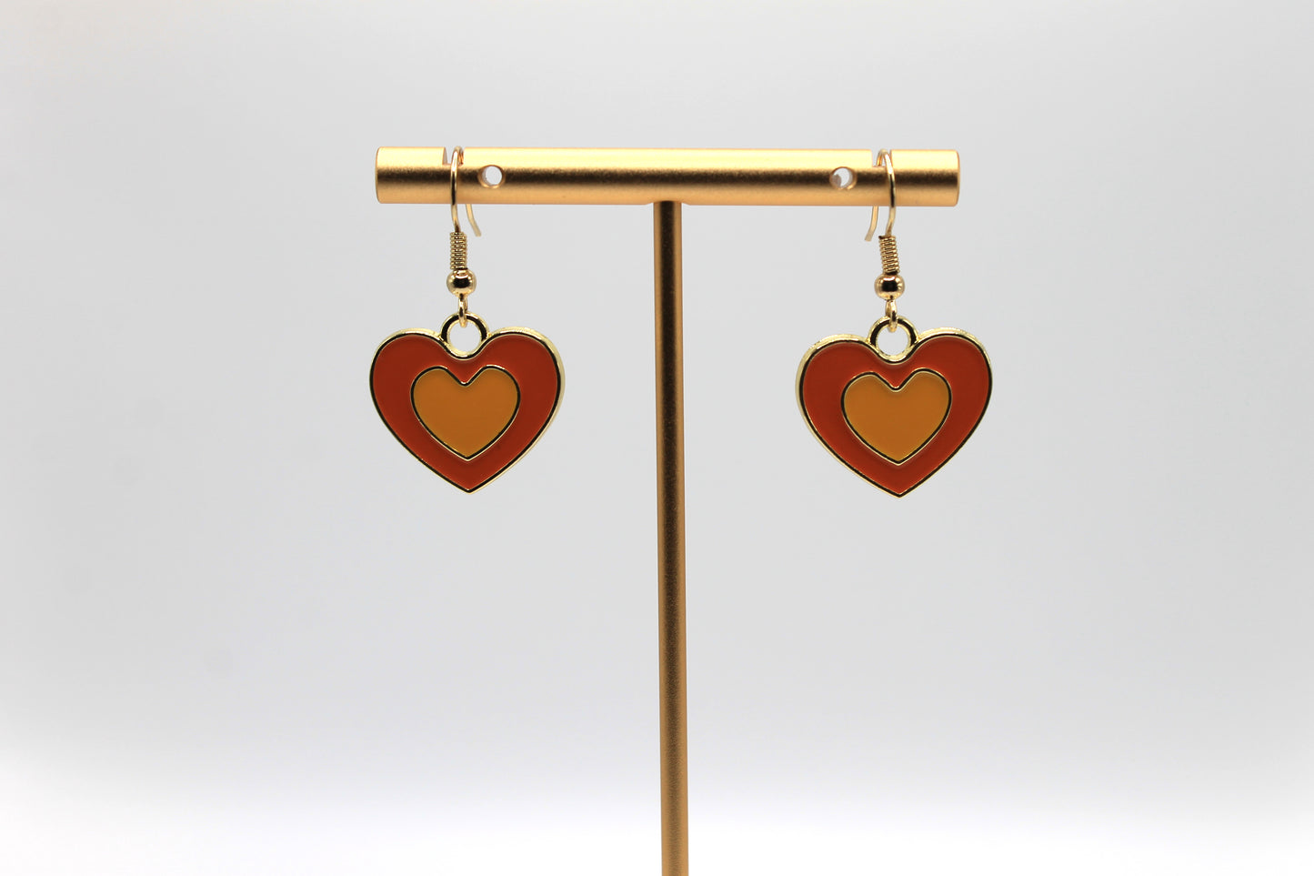 Y2K Inspired Heart Earrings, Orange