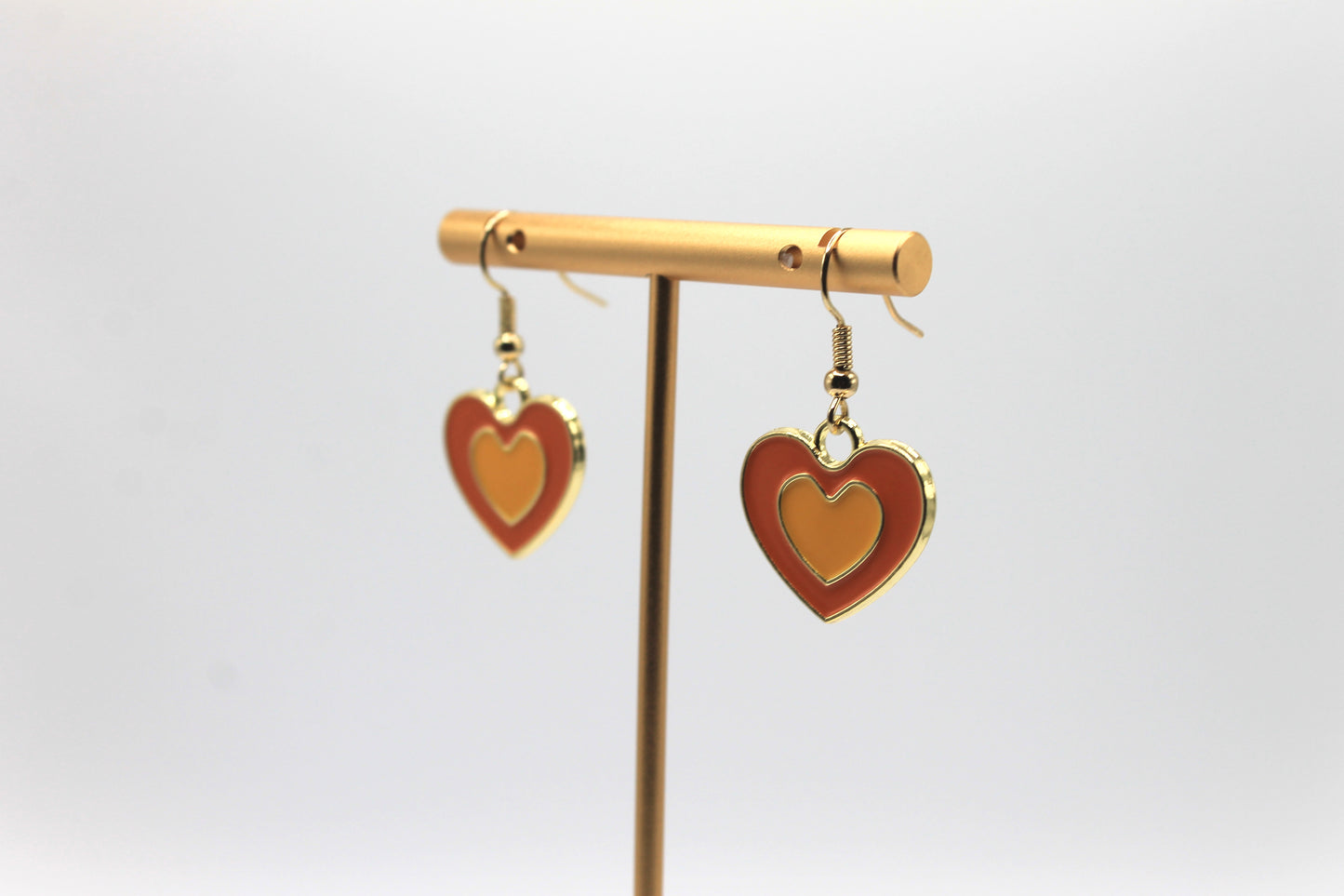 Y2K Inspired Heart Earrings, Orange