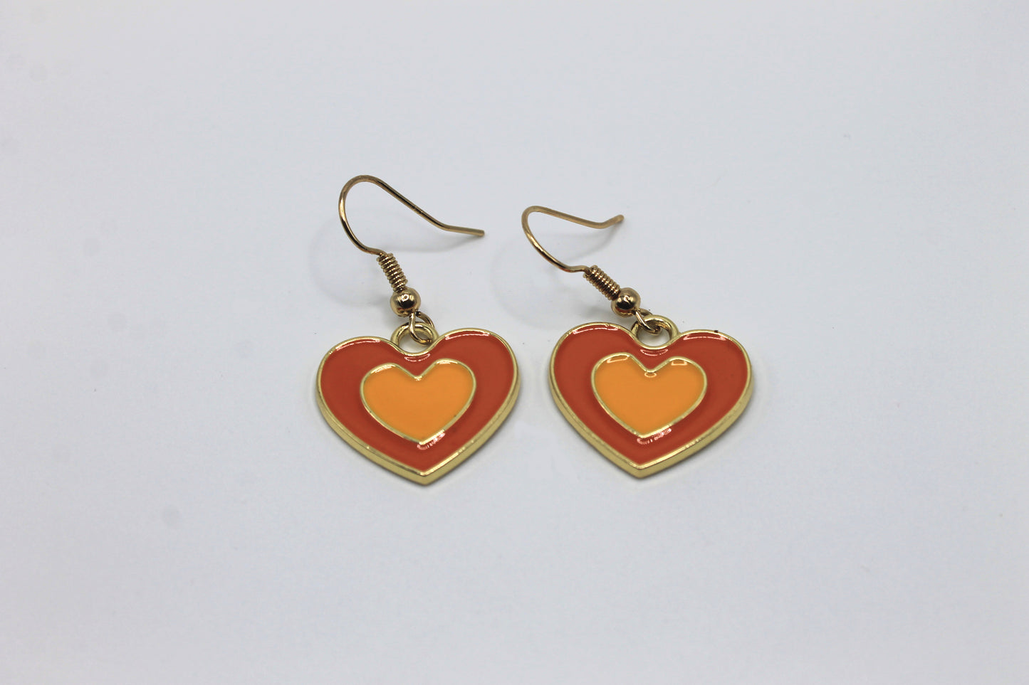 Y2K Inspired Heart Earrings, Orange