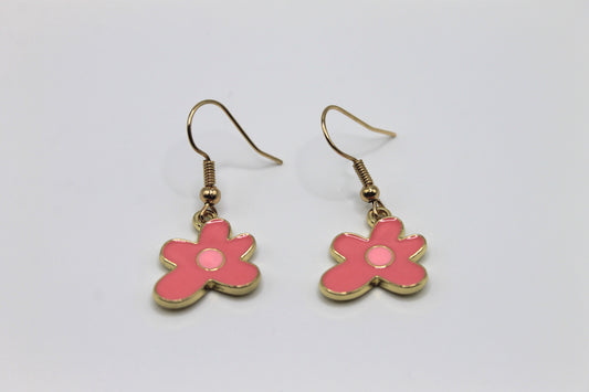 Flower Blob Earrings, Pink