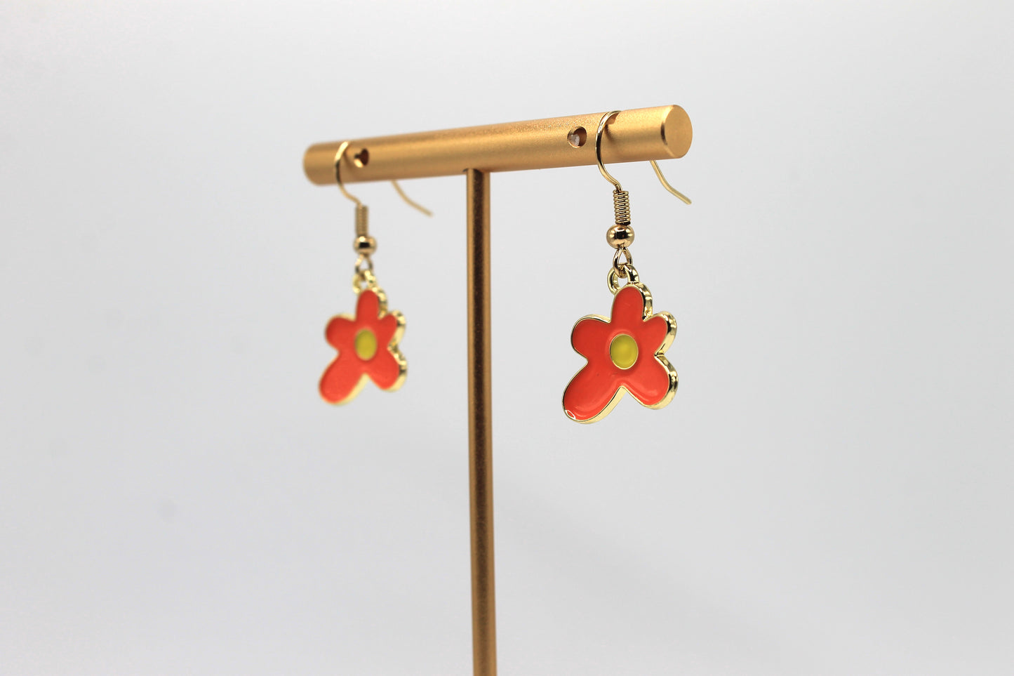 Flower Blob Earrings, Orange