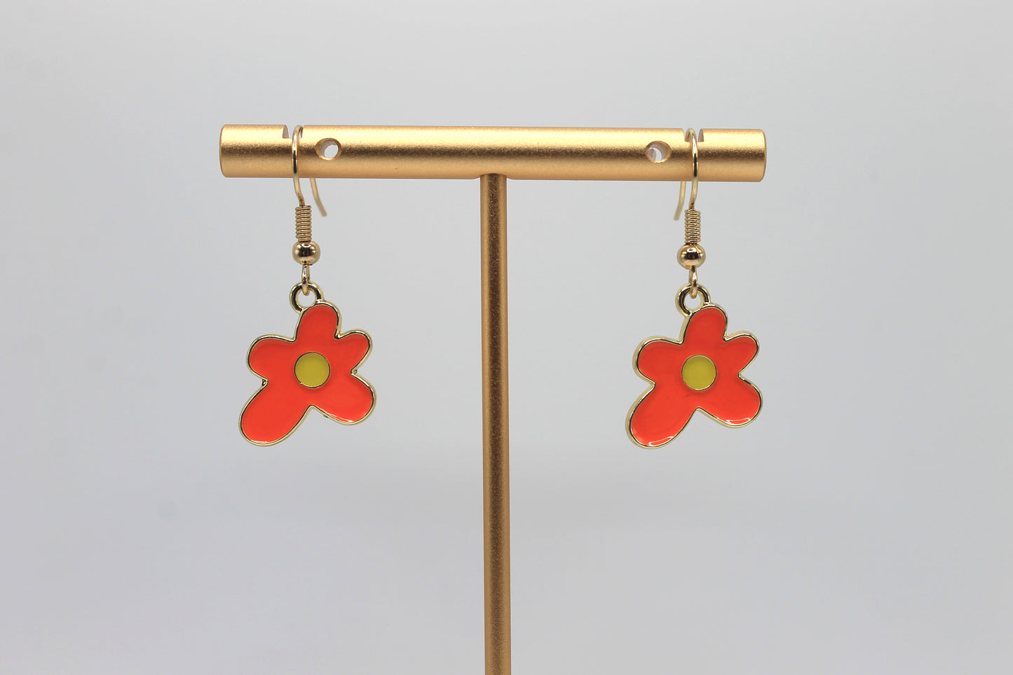 Flower Blob Earrings, Orange