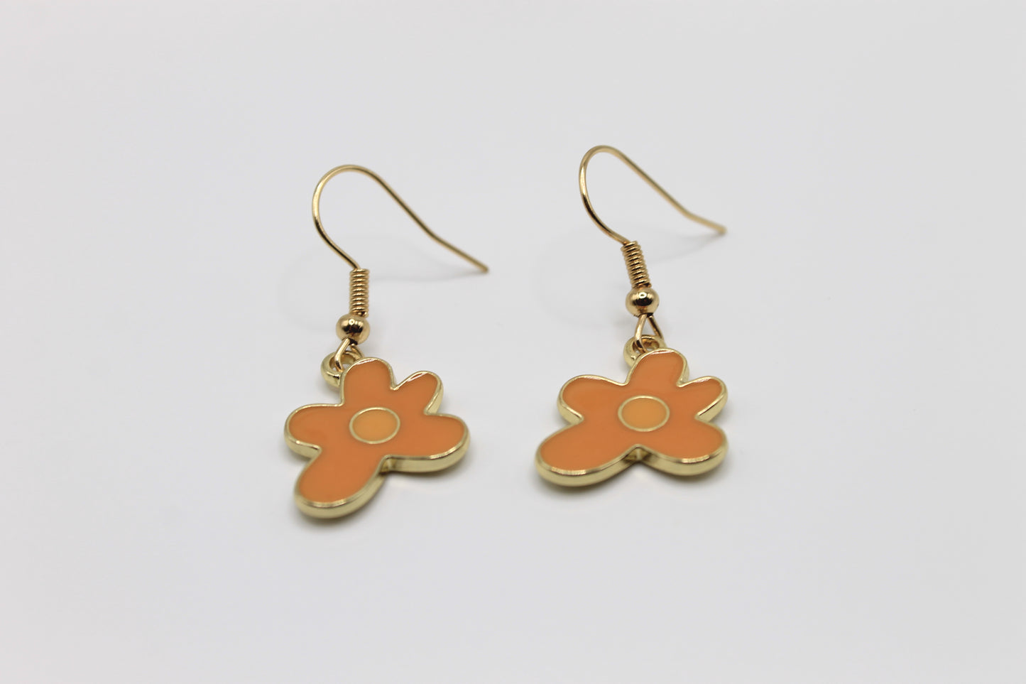 Flower Blob Earrings, Yellow