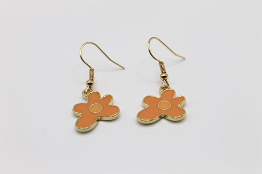 Flower Blob Earrings, Yellow