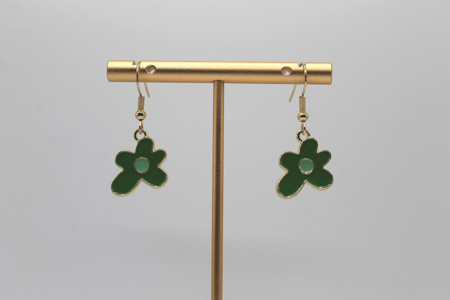 Flower Blob Earrings, Green