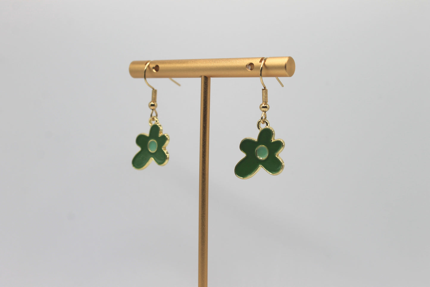 Flower Blob Earrings, Green