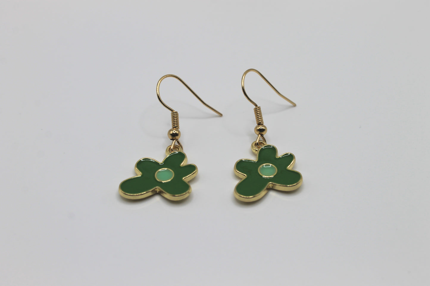 Flower Blob Earrings, Green