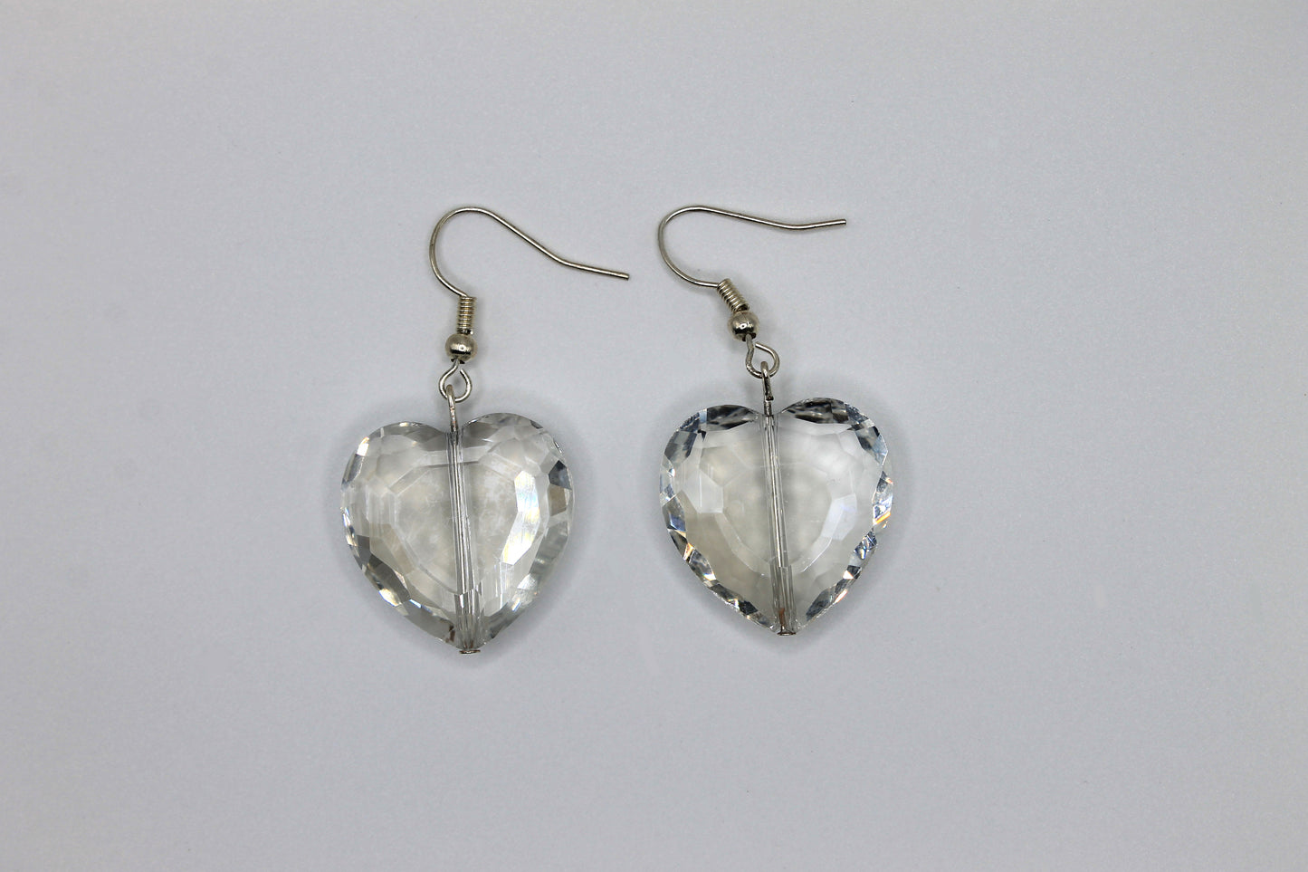 Glass Crystal Heart Earrings