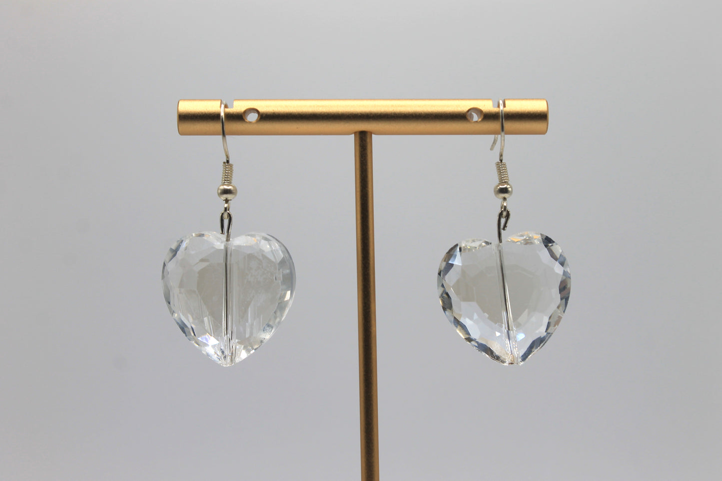 Glass Crystal Heart Earrings