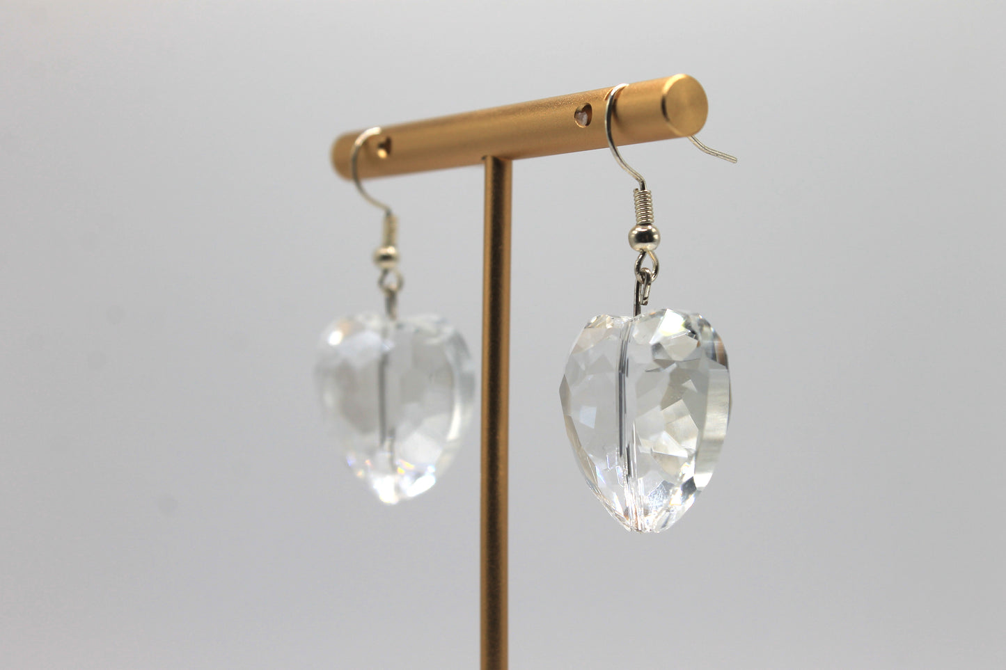 Glass Crystal Heart Earrings