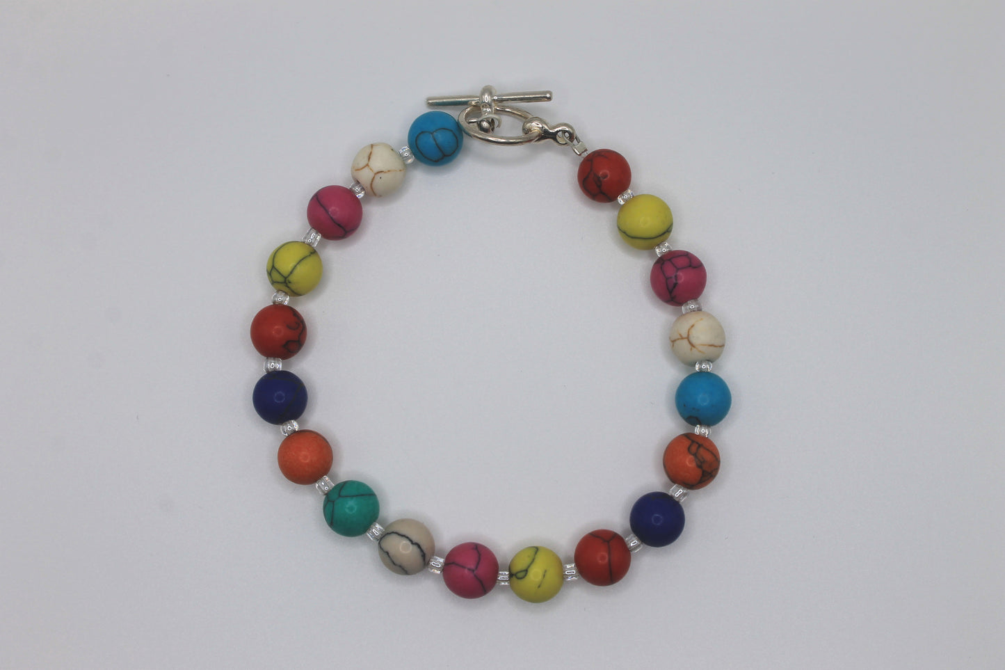 Rainbow Glass Turquoise Bracelet