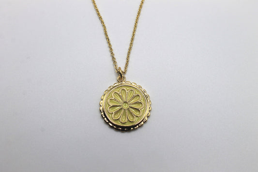 Flower Coin Necklace, Yellow